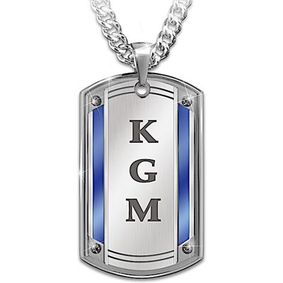 The Bradford Exchange Proud To Call You Son Personalized Stainless Steel Dog Tag Pendant Necklace - Personalized Jewelry The Bradford Exchange Proud To Call You Son Personalized Stainless Steel Dog Tag Pendant Necklace - Personalized Jewelry