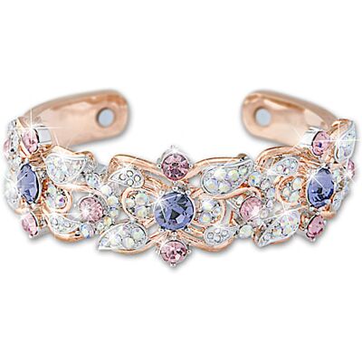 The Bradford Exchange Blossoms Of Wellness Copper Cuff Crystal Bracelet The Bradford Exchange Blossoms Of Wellness Copper Cuff Crystal Bracelet