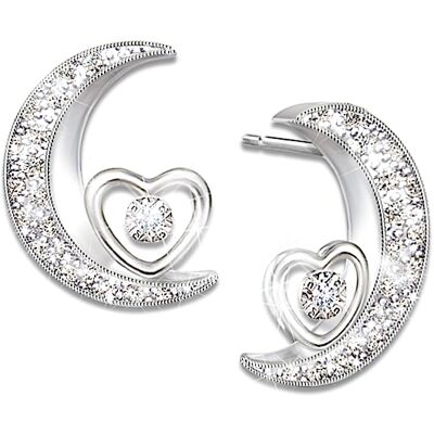 The Bradford Exchange Daughter Crescent Moon Shaped Diamond Earrings with Poem Card: Bradford Exchange The Bradford Exchange Daughter Crescent Moon Shaped Diamond Earrings with Poem Card: Bradford Exchange
