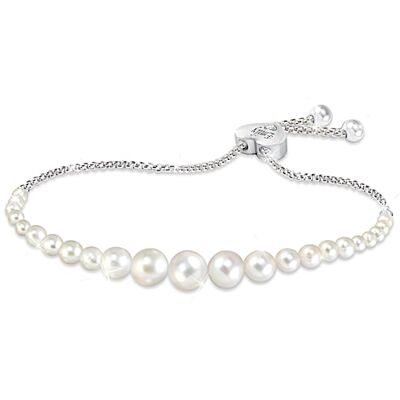 The Bradford Exchange Grandma's Pearls Of Wisdom Personalized Diamond Bolo Bracelet With Custom Keepsake Box - Personalized Jewelry The Bradford Exchange Grandma's Pearls Of Wisdom Personalized Diamond Bolo Bracelet With Custom Keepsake Box - Personalized Jewelry