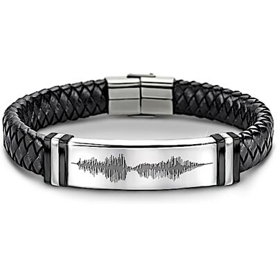 The Bradford Exchange I Love You Sound Wave Design Leather Bracelet For Son The Bradford Exchange I Love You Sound Wave Design Leather Bracelet For Son
