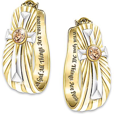 The Bradford Exchange Grounded In Faith Cross Earrings With Holy Land Sand The Bradford Exchange Grounded In Faith Cross Earrings With Holy Land Sand