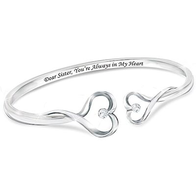 The Bradford Exchange Sisters Forever Heart-Shaped Bracelet The Bradford Exchange Sisters Forever Heart-Shaped Bracelet