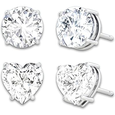 The Bradford Exchange Classic Stud And Heart Shaped Earrings Set The Bradford Exchange Classic Stud And Heart Shaped Earrings Set