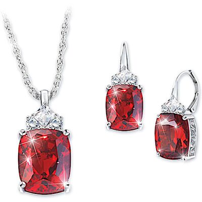The Bradford Exchange Jewelry Set With Over 4 Carats Of Helenite And Topaz The Bradford Exchange Jewelry Set With Over 4 Carats Of Helenite And Topaz