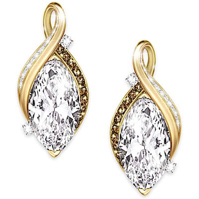 The Bradford Exchange My One And Only Love Genuine Topaz And Diamond Earrings The Bradford Exchange My One And Only Love Genuine Topaz And Diamond Earrings