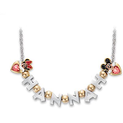 The Bradford Exchange Disney Believe In The Magic In You Women's Personalized Birthstone Mickey Mouse & Minnie Mouse Name Necklace - Personalized Jewe The Bradford Exchange Disney Believe In The Magic In You Women's Personalized Birthstone Mickey Mouse & Minnie Mouse Name Necklace - Personalized Jewe