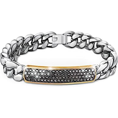 The Bradford Exchange Million Dollar Man Black Sapphire Chain Link Bracelet The Bradford Exchange Million Dollar Man Black Sapphire Chain Link Bracelet