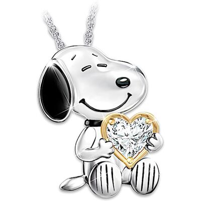 The Bradford Exchange Platinum-Plated Snoopy Forever Pendant Necklace The Bradford Exchange Platinum-Plated Snoopy Forever Pendant Necklace