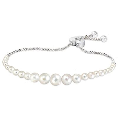 The Bradford Exchange Daughter Pearls Of Wisdom Personalized Diamond Bolo Bracelet With Custom Keepsake Box - Personalized Jewelry The Bradford Exchange Daughter Pearls Of Wisdom Personalized Diamond Bolo Bracelet With Custom Keepsake Box - Personalized Jewelry