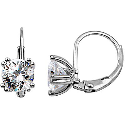 The Bradford Exchange Solid Sterling Silver 3-Carat Simulated Diamond Earrings The Bradford Exchange Solid Sterling Silver 3-Carat Simulated Diamond Earrings