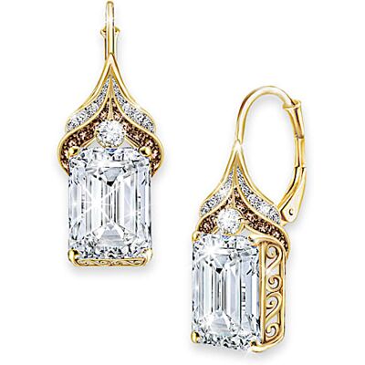 The Bradford Exchange Romantic White Topaz And Mocha Diamond Earrings The Bradford Exchange Romantic White Topaz And Mocha Diamond Earrings