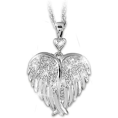 The Bradford Exchange Guardian Angel Crystal And Diamond Silver-Plated Locket The Bradford Exchange Guardian Angel Crystal And Diamond Silver-Plated Locket