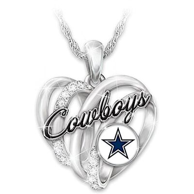 The Bradford Exchange Dallas Cowboys Necklace With Enameled Logo & Crystals The Bradford Exchange Dallas Cowboys Necklace With Enameled Logo & Crystals