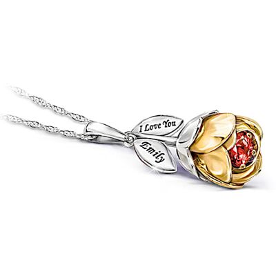 The Bradford Exchange My Miraculous Granddaughter Platinum-Plated & 18K Gold-Plated Personalized Birthstone Flower Pendant Featuring A Unique One-Of-A The Bradford Exchange My Miraculous Granddaughter Platinum-Plated & 18K Gold-Plated Personalized Birthstone Flower Pendant Featuring A Unique One-Of-A