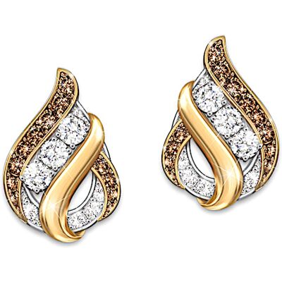 The Bradford Exchange Today, Tomorrow & Forever Topaz And Mocha Diamond Earrings The Bradford Exchange Today, Tomorrow & Forever Topaz And Mocha Diamond Earrings