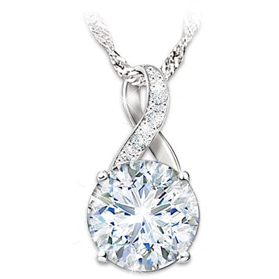 The Bradford Exchange Shining Brilliance 1-Carat Moissanite Infinity Necklace The Bradford Exchange Shining Brilliance 1-Carat Moissanite Infinity Necklace