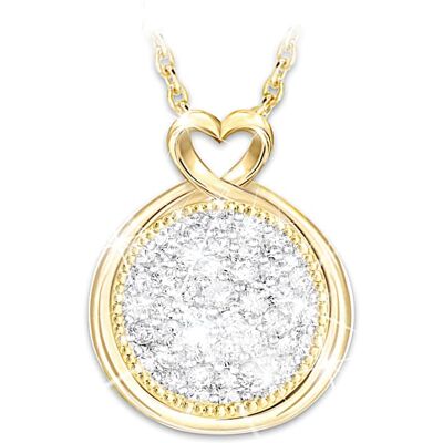 The Bradford Exchange Diamond Cluster 18K Gold-Plated Sterling Silver Necklace The Bradford Exchange Diamond Cluster 18K Gold-Plated Sterling Silver Necklace