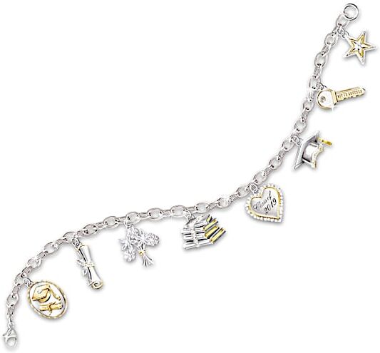 The Bradford Exchange Head Of The Class Charm Bracelet: Graduation Jewelry Gift For Her - Graduation Gift Ideas