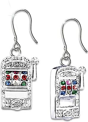 The Bradford Exchange Lucky Jackpot Slot Machine Earrings