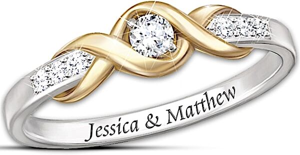 The Bradford Exchange "Infinite Love" Personalized Solitaire Diamond Ring - Personalized Jewelry