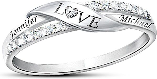 The Bradford Exchange Love Personalized Name Engraved Diamond Ring - Personalized Jewelry