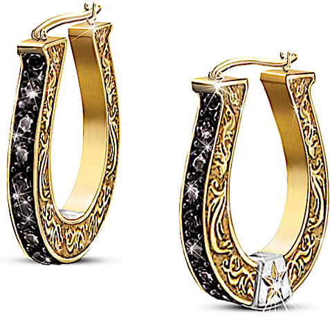 The Bradford Exchange Woman's Earrings: Black Beauty Diamond Earrings