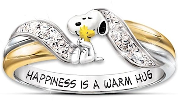 The Bradford Exchange Happiness Is PEANUTS Snoopy And Woodstock Embrace Women's Ring