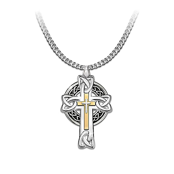 The Bradford Exchange Necklace: Celtic Inspiration Men's Cross Pendant Necklace