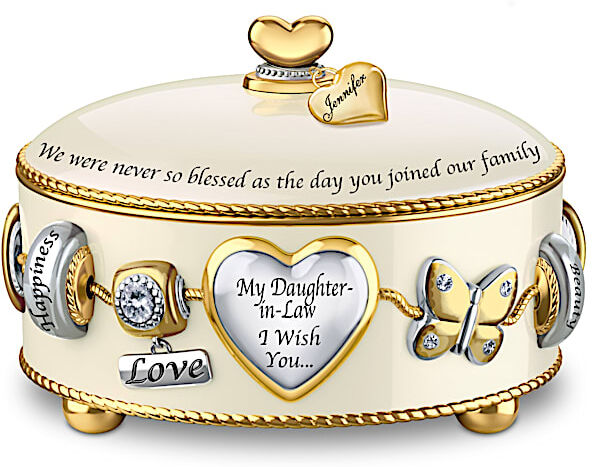 The Bradford Exchange Music Box: Daughter-In-Law, I Wish You Personalized Music Box - Personalized Jewelry