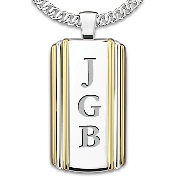 The Bradford Exchange Necklace: Always, My Grandson Personalized Dog Tag Pendant Necklace - Personalized Jewelry
