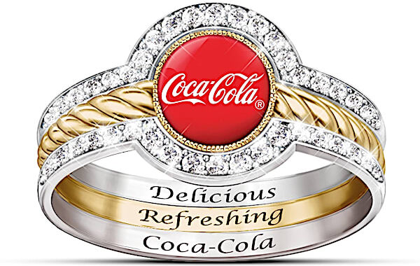 The Bradford Exchange COCA-COLA Shimmering Style Women's Stacking Ring