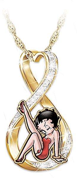 The Bradford Exchange Forever Betty Boop Women's Crystal Pendant Necklace