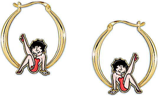 The Bradford Exchange Kick Up Your Heels Betty Boop Hoop Earrings