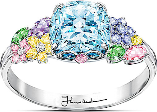 The Bradford Exchange Colors Of Inspiration Women's Fashion Floral Ring - Thomas Kinkade