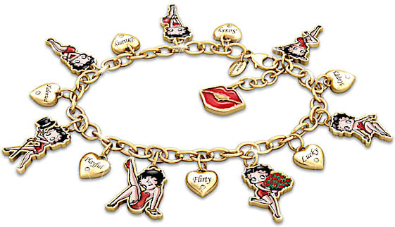 The Bradford Exchange Charming Appeal Betty Boop Charm Bracelet