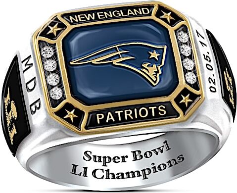 The Bradford Exchange New England Patriots Pride Officially Licensed NFL Personalized Commemorative Ring - Personalized Jewelry