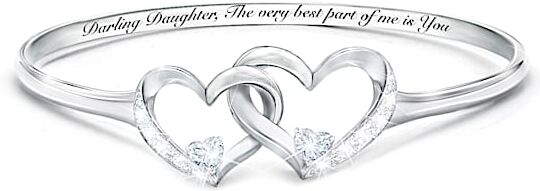 The Bradford Exchange Best Part Of Me Women's Heart-Shaped Diamond And White Topaz Bracelet