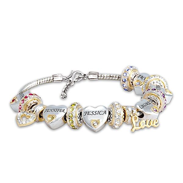 The Bradford Exchange Forever In A Mother's Heart Women's Personalized Birthstone Charm Bracelet - Personalized Jewelry
