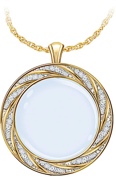 The Bradford Exchange Visions Of Beauty Magnifying Glass Pendant Necklace Set