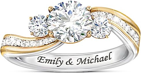 The Bradford Exchange The Story Of Us Womens Personalized Diamonesk Ring - Personalized Jewelry