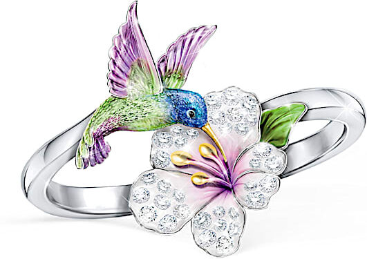 The Bradford Exchange Lena Liu Enchanted Beauty Sculpted Hummingbird Ring