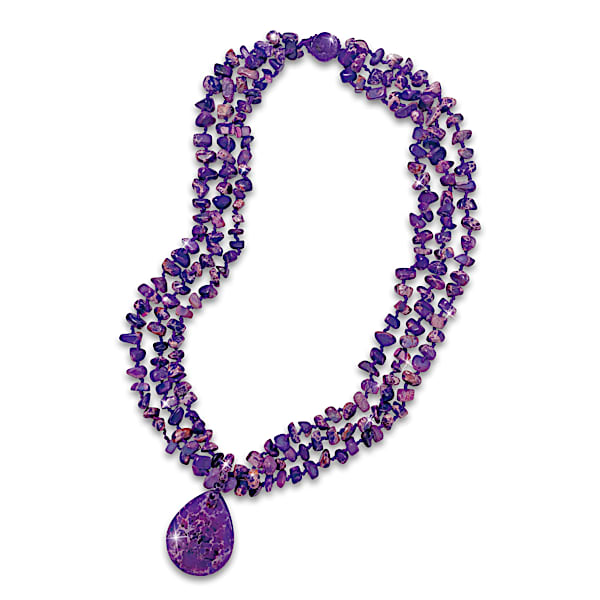 The Bradford Exchange Natural Beauty Purple Turquoise Necklace With Over 200 Beads