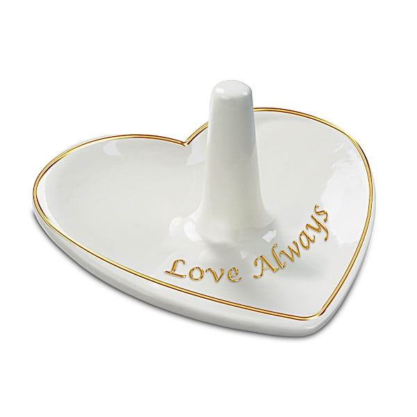 The Bradford Exchange Love Always Porcelain Heart-Shaped Ring Holder