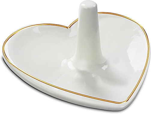 The Bradford Exchange Porcelain Heart Ring Holder With Golden Trim