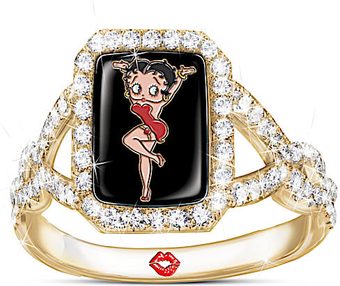 The Bradford Exchange Betty Boop Simulated Diamond Ring With 18K Gold-Plating