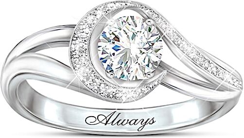 The Bradford Exchange Always Near Me White Topaz Remembrance Ring