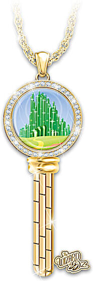 The Bradford Exchange THE WIZARD OF OZ Emerald City Key-Shaped Pendant Necklace