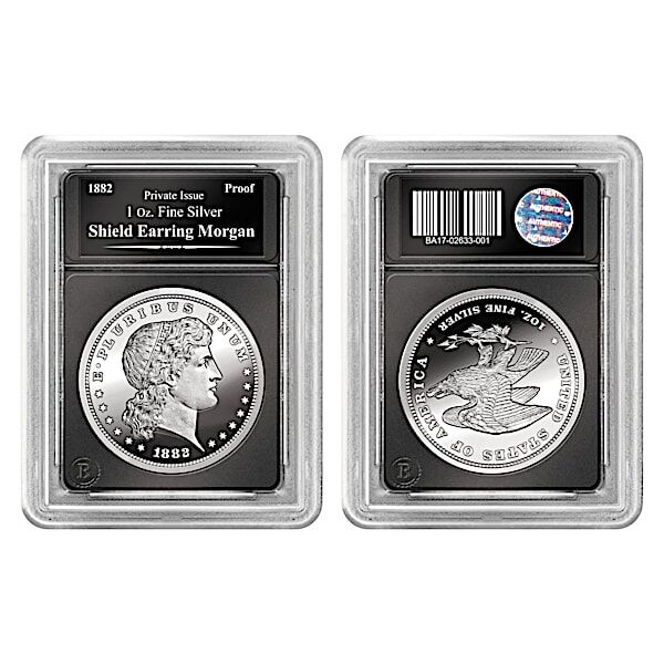 Bradford Authenticated The Shield Earring Morgan 1 Oz. 99.9% Silver Proof Coin