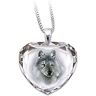 The Bradford Exchange Silver Scout Cut Crystal Pendant Necklace With Wolf Art